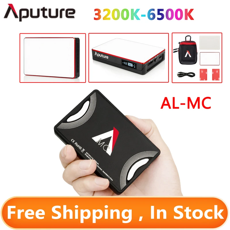 Aputure AL-MC MC RGB светильник для видеосъемки мини 3200K-6500K HSI/CCT/FX селфи камеры Sony Canon