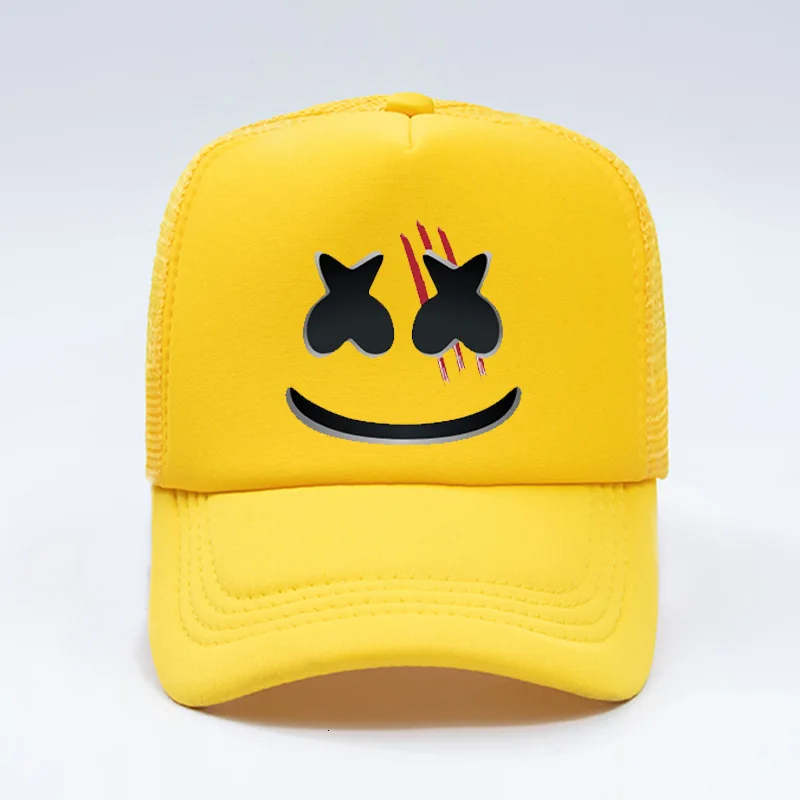 Pure color yellow Хлопковые сахарные шляпы Marshmello Dj периферийная бейсболка Солнцезащитная Черная кепка поло шляпы bone avicii хип-хоп casquette gorras - Цвет: Pure color yellow
