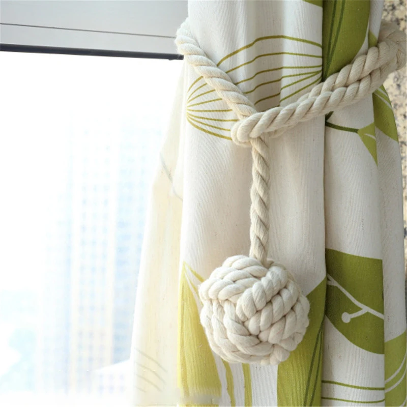 

1PC Hemp ball curtain tieback ties for curtain magnet for curtains curtain beads for curtains accessories hook rings Home decor