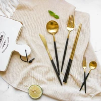 dinnerware cutlery set tableware set gold cutlery stainless steel spoon fork spoon tableware kitchen spoon and fork set