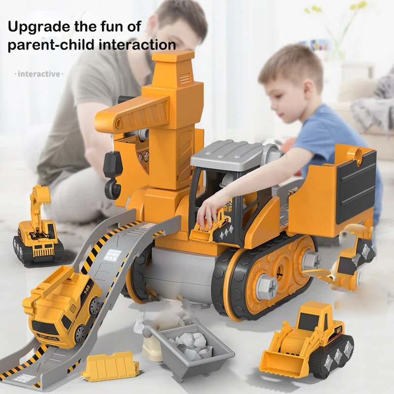 

Children's large electric disassembly and assembly truck rail car set puzzle detachable excavator boy toy