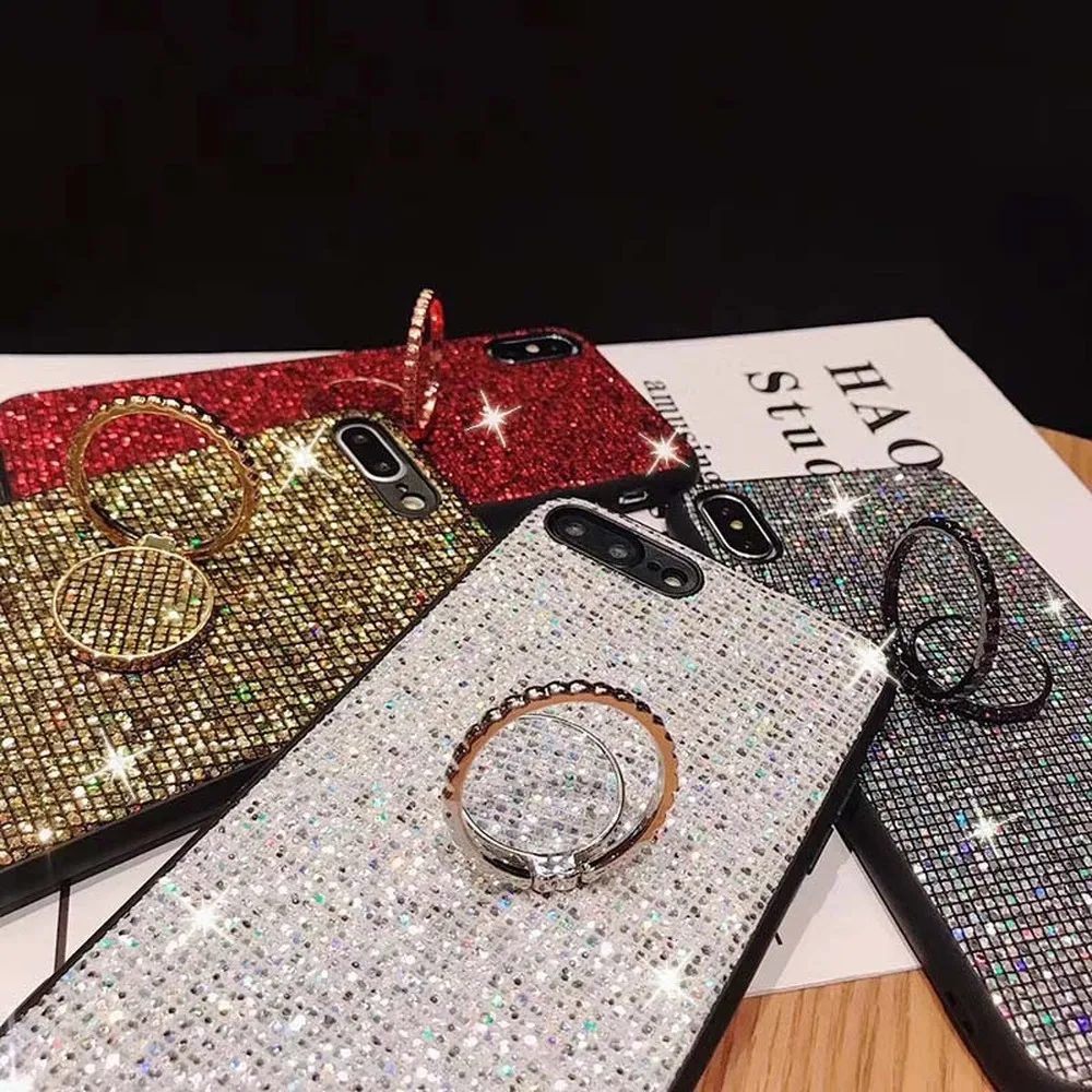 

For iPhone 11 Pro Max X XS XR MAX SE 2020 7 8 Plus 6 6S Luxury Rhinestone Bling Diamond Shockproof Phone Case TPU Silicone Cover