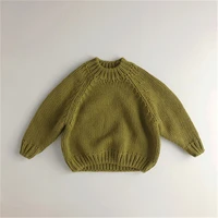 comfortable kids sweaters spring winter baby boys girls warm pullover tops thicken knitted bottoming long sleeve high quality