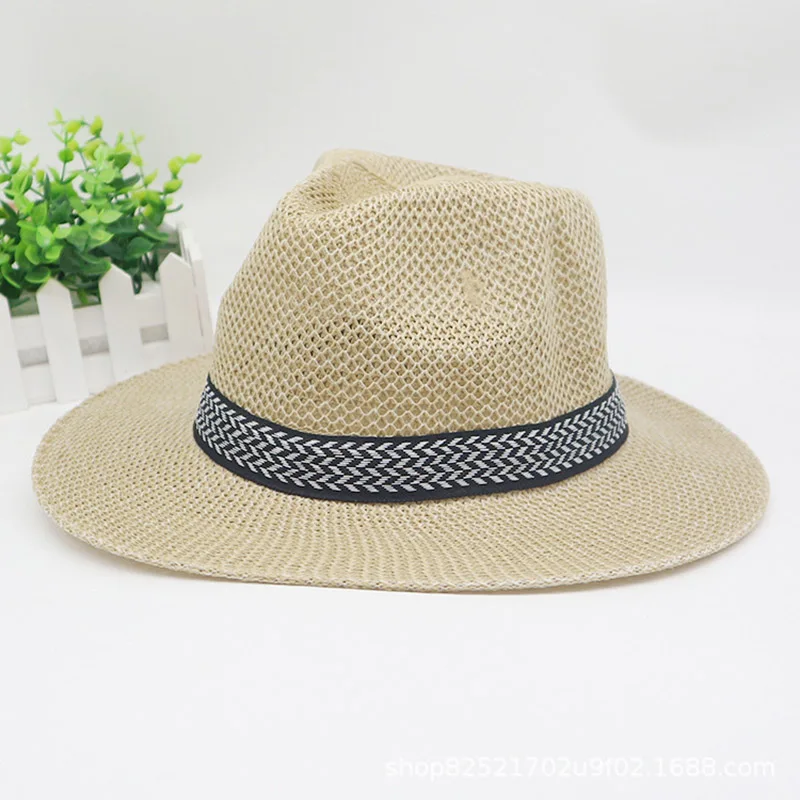 Мужская соломенная шляпа летняя корейский стиль для пляжа | Аксессуары одежды