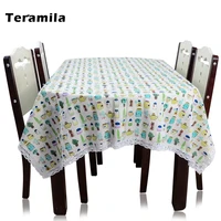 teramila cotton linen rectangular dining tablecloth lace side for home party mantel wedding dustproof vintage table cover square