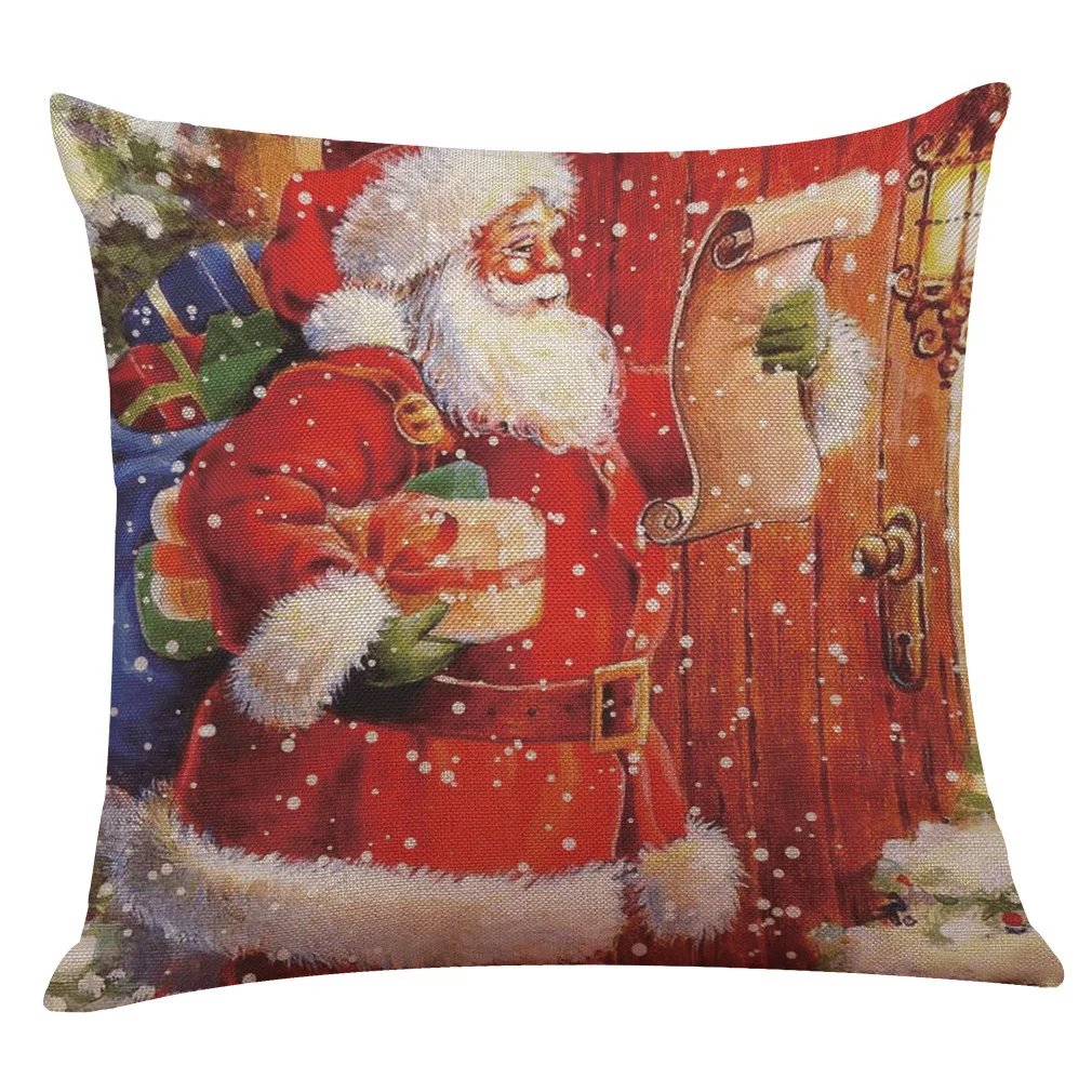 

Christmas Pillowcase Home Decoration Pillow Santa Snowman Pillow Car Sofa Cushion Office Nap Pillowcase Wholesale