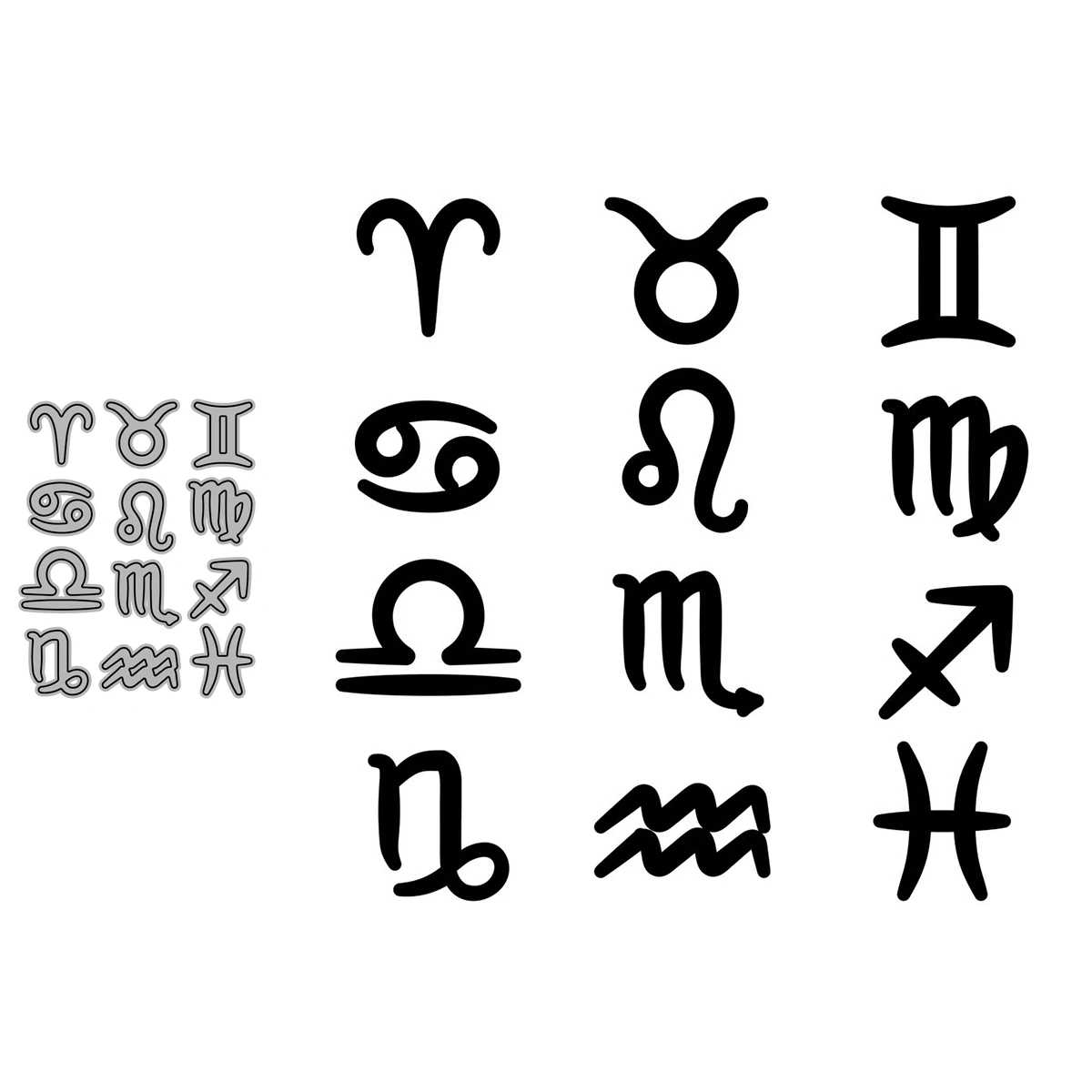 Двенадцать созвездий набор символов на розовом кварце Скрапбукинг Бумага