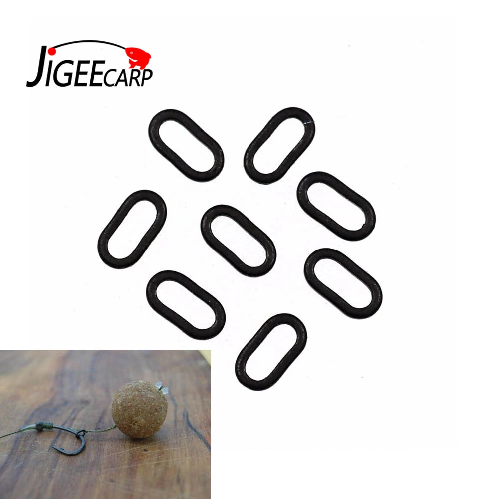 Jigeecarp 50/100 шт Карп Рыбалка бойлов подключения овальное Rig кольцо с антибликовым покрытием 6 мм круглая Установка кольцо конец Снасти Терминал аксессуары