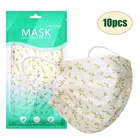 Маска одноразовая с цветочным принтом для мужчин и женщин, защитный 3-слойный фильтр, маска для взрослых, 10 шт.