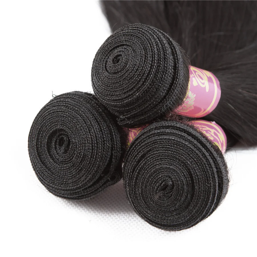 Queen Love Hair Brazilian Straight Weave Bundles Double Weft 1/3/4 PCS Natural Color 8-30 inch Remy | Шиньоны и парики