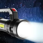 Мощный светодиодный фонарик, портативный светодиодный фонарик T6, заряжаемый от USB светильник рь для поиска, водонепроницаемый точесветильник светильник для рыбалки, фонарь