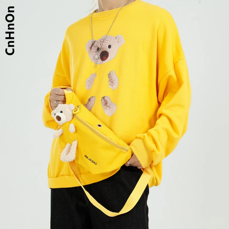 

New autumn products Korean style loose all-match personality bear round neck sweater M2-BF-1323