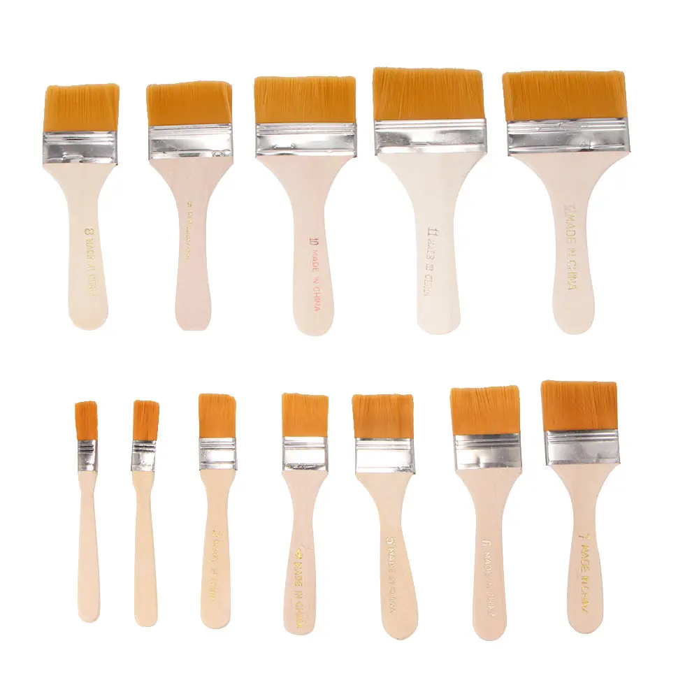 

Paint Brushes Set 12pcs Flat Brush Set Multi-Purpose Assorted Size Wall Brush Paint Paintbrush Flat Brush for Furniture Paint