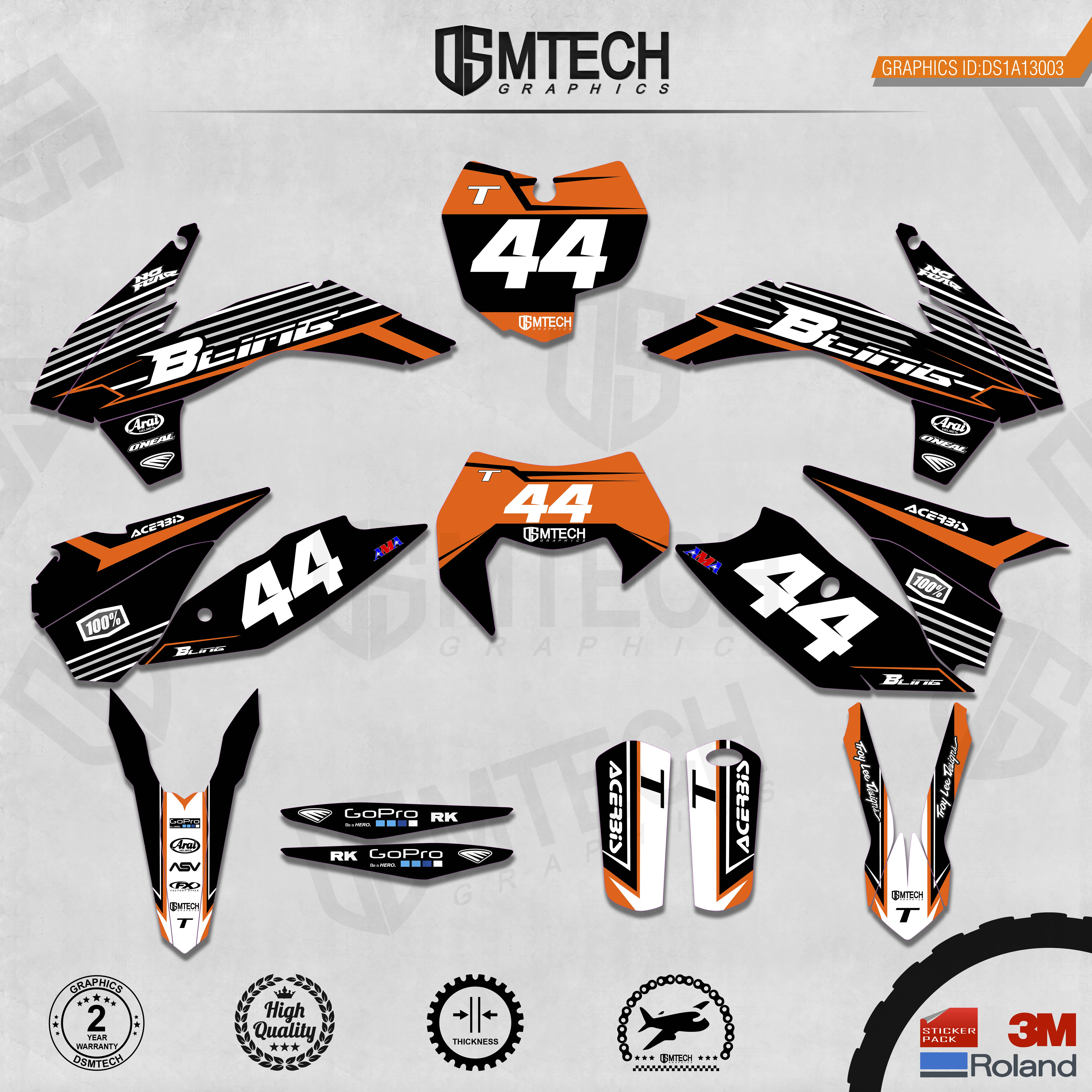 DSMTECH Customized Team Graphics Backgrounds Decals 3M Custom Stickers For 2013-2014 SXF 2015 SXF 2014-2015 EXC 2016 EXC  003