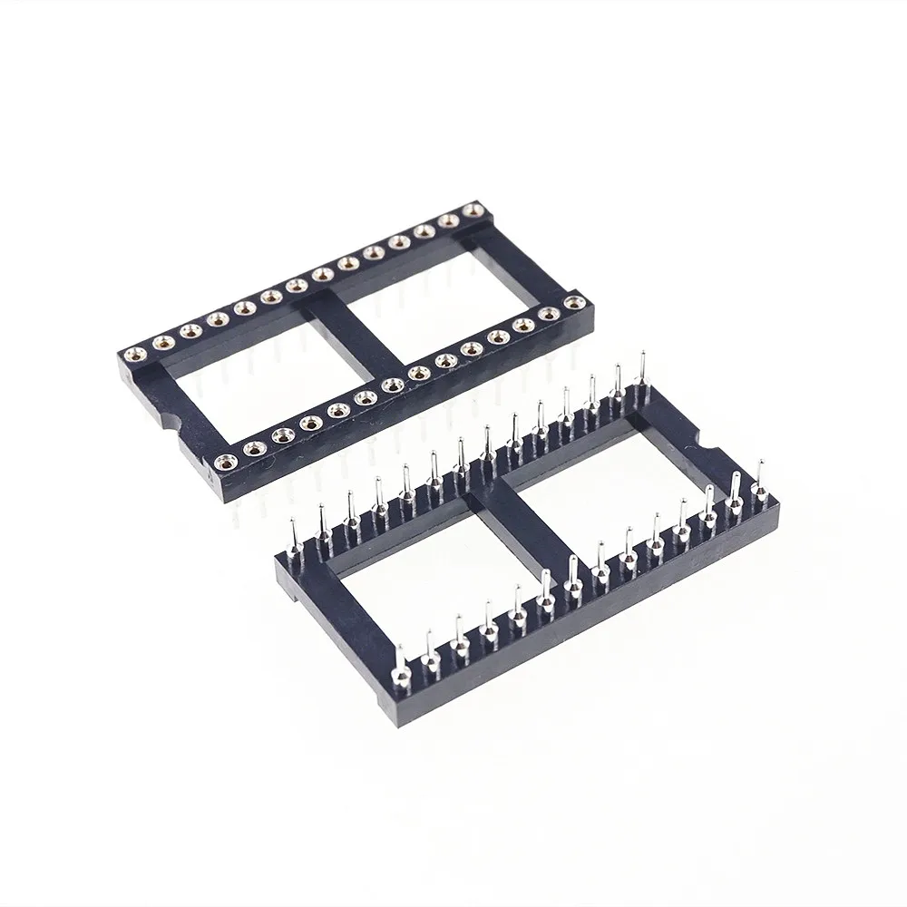 

500pcs 0.100" 2.54mm Pitch IC socket 28 Position 2x14 Pin machine Pin Row spacing 15.24mm wide plate DIP Through hole solder