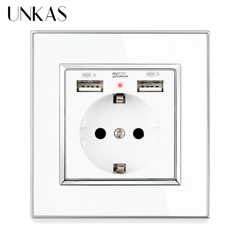 Роскошная зеркальная акриловая панель UNKAS 86 мм * настенная розетка европейского