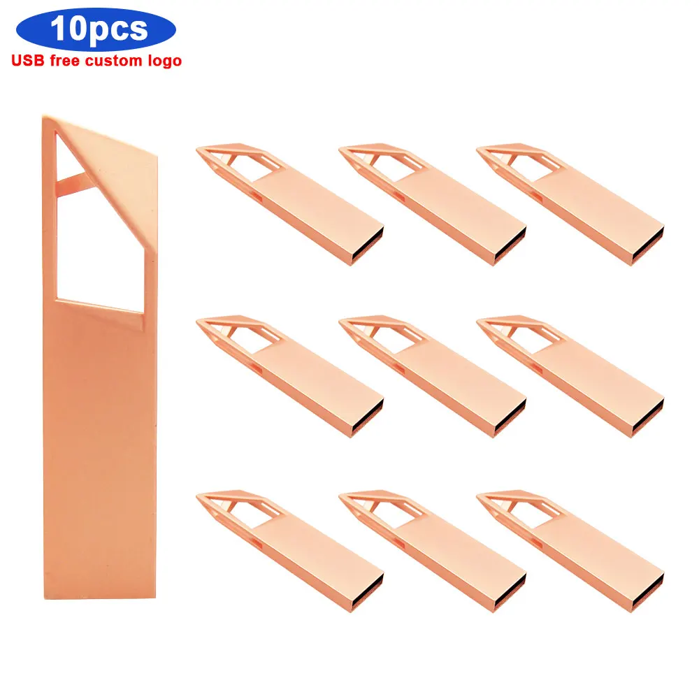 Высококачественный USB флеш накопитель 10 шт./лот металлический 64 ГБ 32 16 8 мини