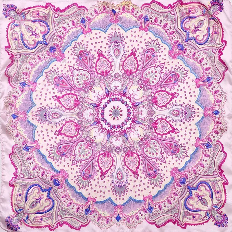 

Natural Silk Scarf Women Bandana Female Hair Scarf for Women Silk Head Scarf Top Fashion Women's Square Silk Neck Scarf Paisley