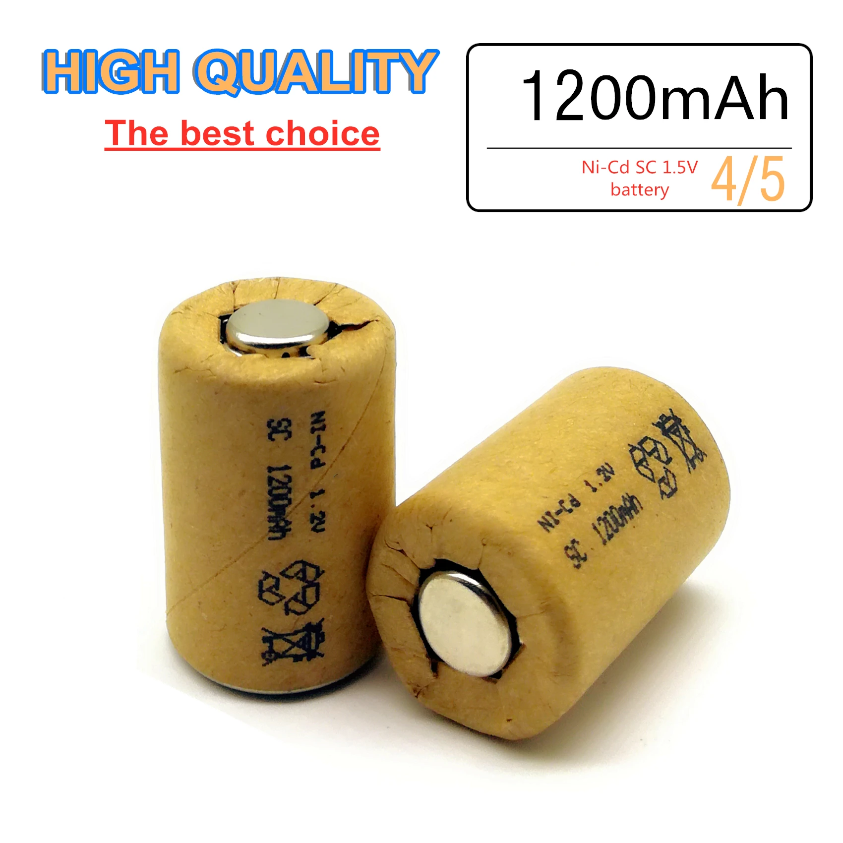 

18 шт./лот Высококачественная перезаряжаемая батарея Sub C SC NI-Cd 1,2 в 1200 мАч, без вкладок, для светодиодных электроинструментов