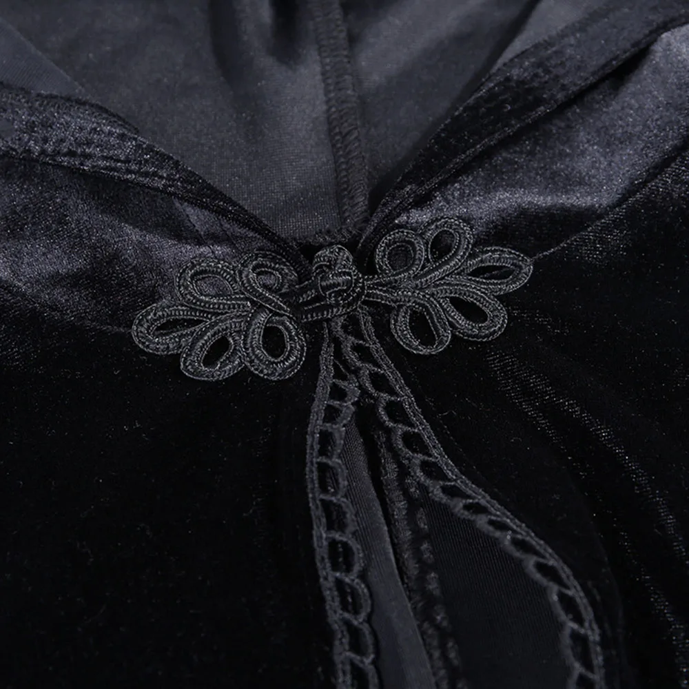 Зимние Готическая накидка пальто в винтажном стиле сапоги панковском Стиль