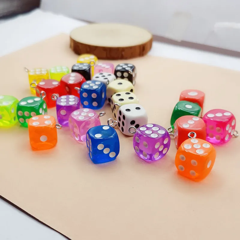 10 шт. прозрачные Подвески в виде игральных костей 14 мм|Шармы| |