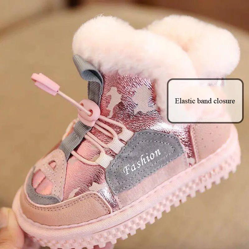 Новинка Теплая обувь средней длины для девочек Детские хлопковые зимние сапоги
