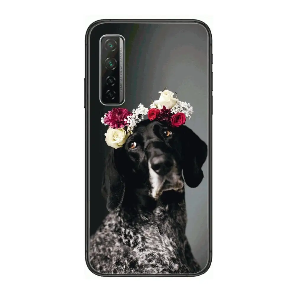 

Cute Animal Flower Phone Case For Huawei Nova 2 3 4 5 6 7 8 SE i E Pro Lite Black Etui Coque Painting Hoesjes comic fashion