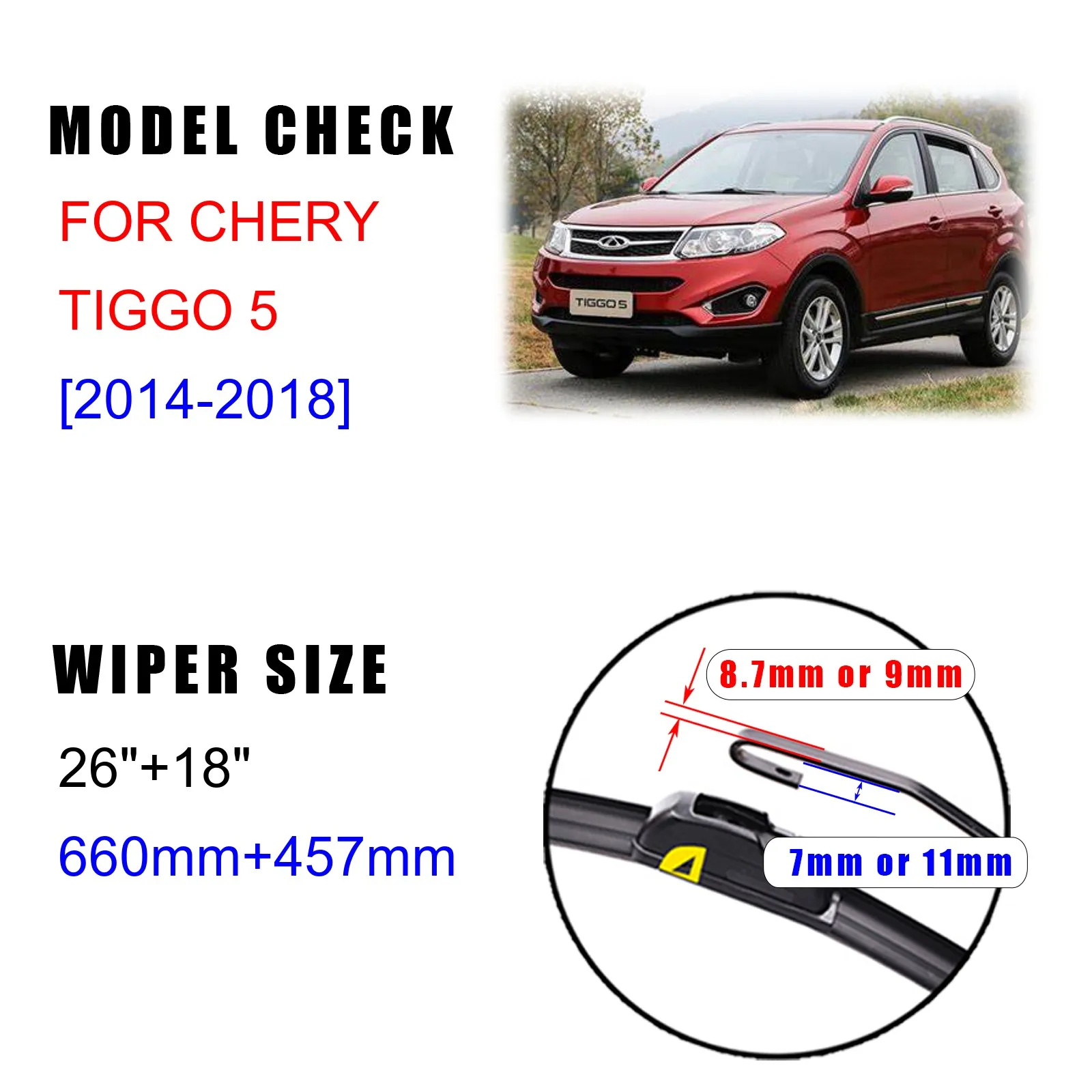 For Chery Tiggo 5 Tiggo5 2014 2015 2016 2017 2018 Front Wiper Blades Brushes Cutter Accessories U J Hook | Автомобили и мотоциклы