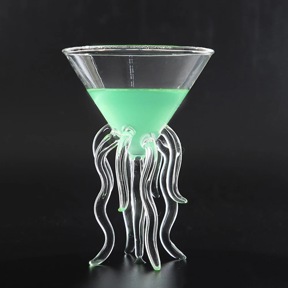 100ML Creative Octopus Cocktail Glass Transparent Jellyfish Cup Juice Goblet Conical Wine Champagne | Дом и сад