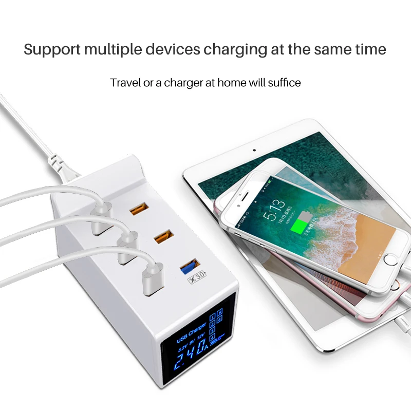 Универсальное сетевое зарядное устройство с 6 usb портами для iphone 7 6s Samsung s9 10