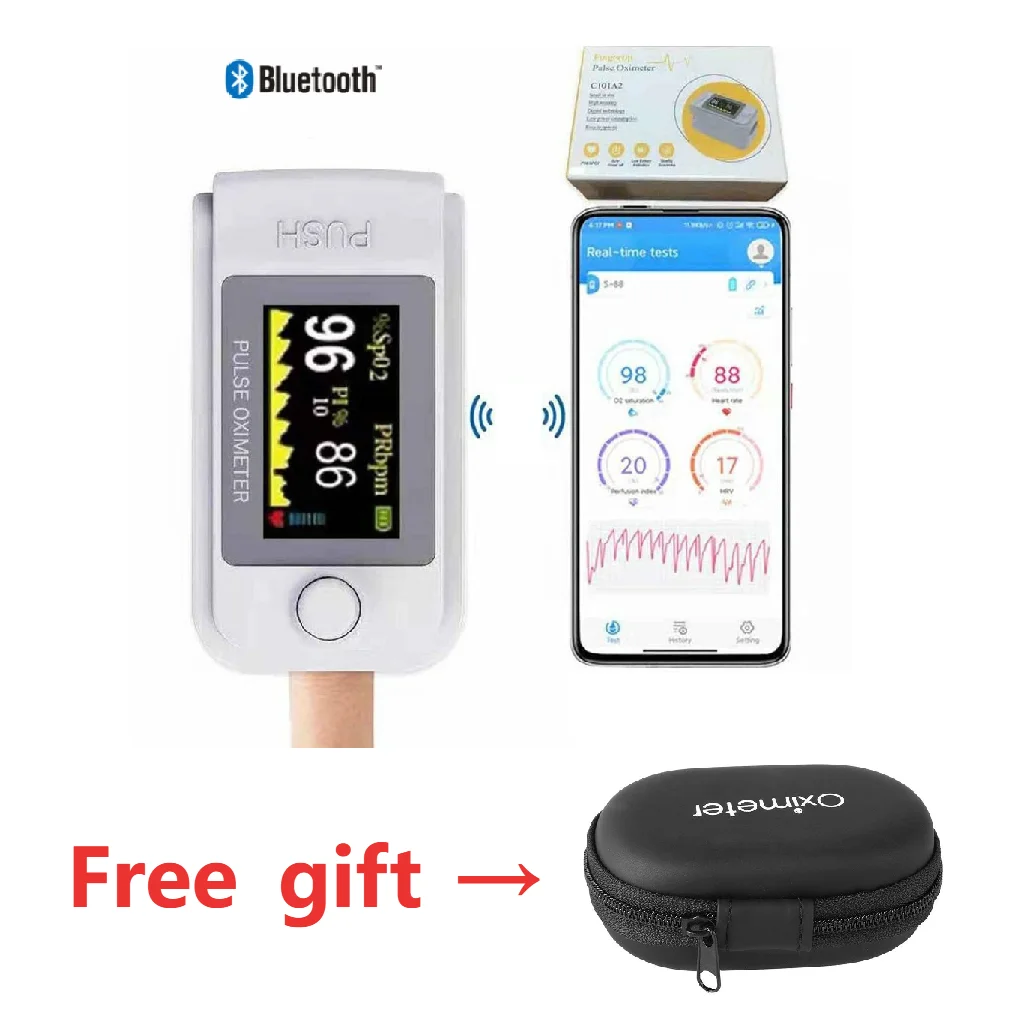 Durable Wireless Finger Pulse Oximeter Bluetooth Spo2 PR Blood Oxygen Saturation Heart Rate Monitor Oximetro de dedo Health Care | Красота и