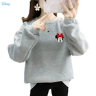 Женский флисовый свитшот большого размера с длинным рукавом и круглым вырезом