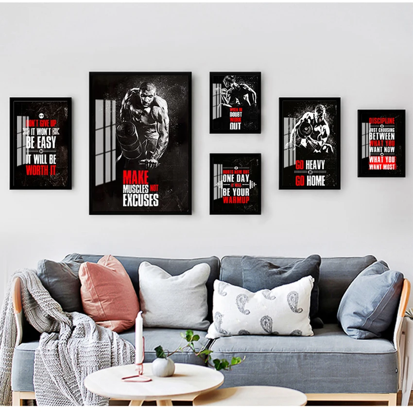 Мышечный бодибилдинг искусственная кожа холст картина плакат Настенная печать