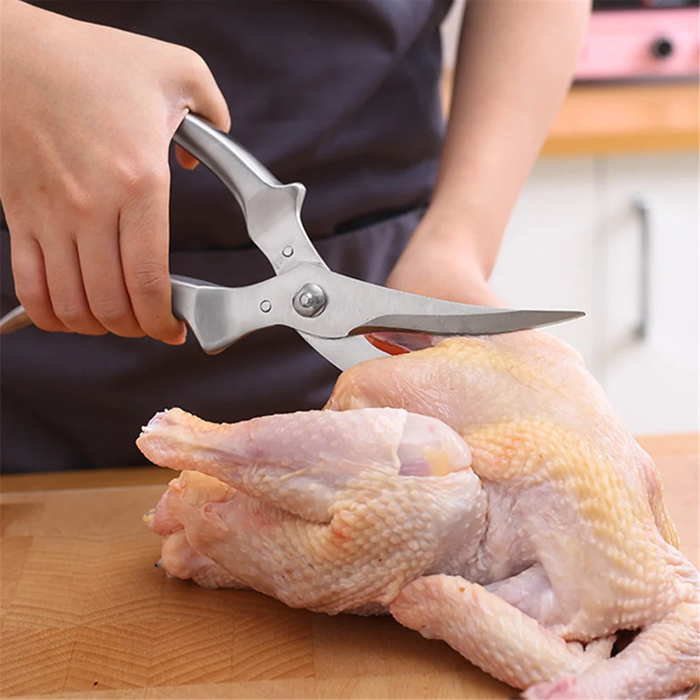 

Multifunctional Chicken Bone Scissors Kitchen Powerful Cutting Scissors Home Stainless Steel Chicken Duck Fish Cutter Shears