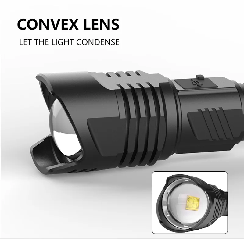 Comprar XHP90-linterna LED Superbrillante XHP70, Linterna Impermeable XHP50 Con Martillo De Seguridad Al Aire Libre Por Batería 26650, Atenuación Continua