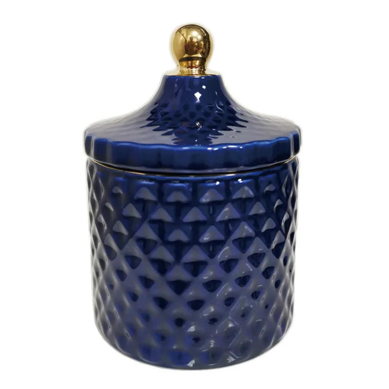 

European Kitchen Seasoning Storage Jars with Lid Sugar Candy Can Living Room Decorative Box Jewelry Container Candle Holder Jar