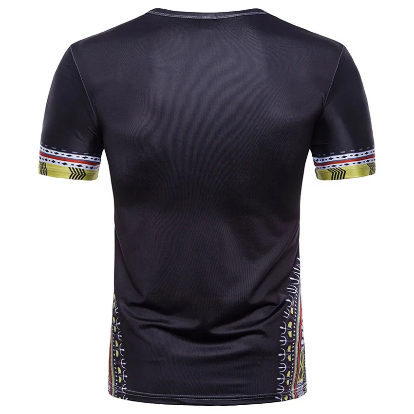 Мужские традиционные африканские костюмы летняя футболка с 3D принтом Дашики