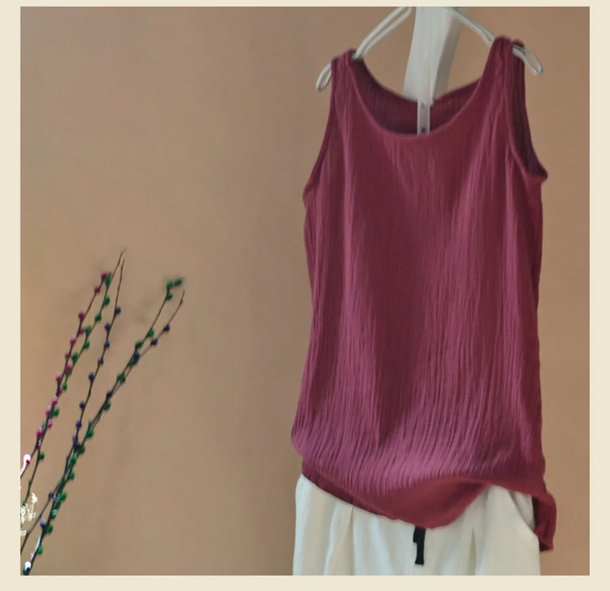 

Hot Sales Women Cotton Linen Vest Tank Top Women Sleeveless Shirts Summer Casual Ladies Loose O Neck Basic Solid Color