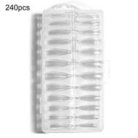 240pcs nails extension system full cover sculpted clear stiletto false nail tips manicure supplies holiday gift nail beauty