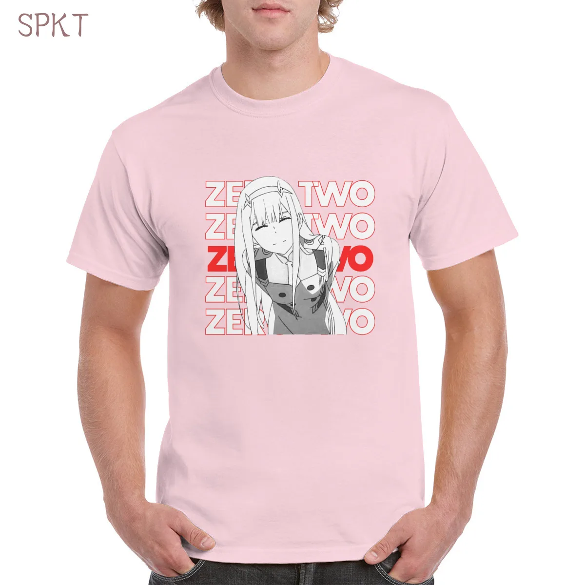 

Copy of Zero Two Darling In The Franxx Zero Two Smile Anime Girl Smiling t shirt 100% cotton kawaii tshirt women/men's T-Shirts
