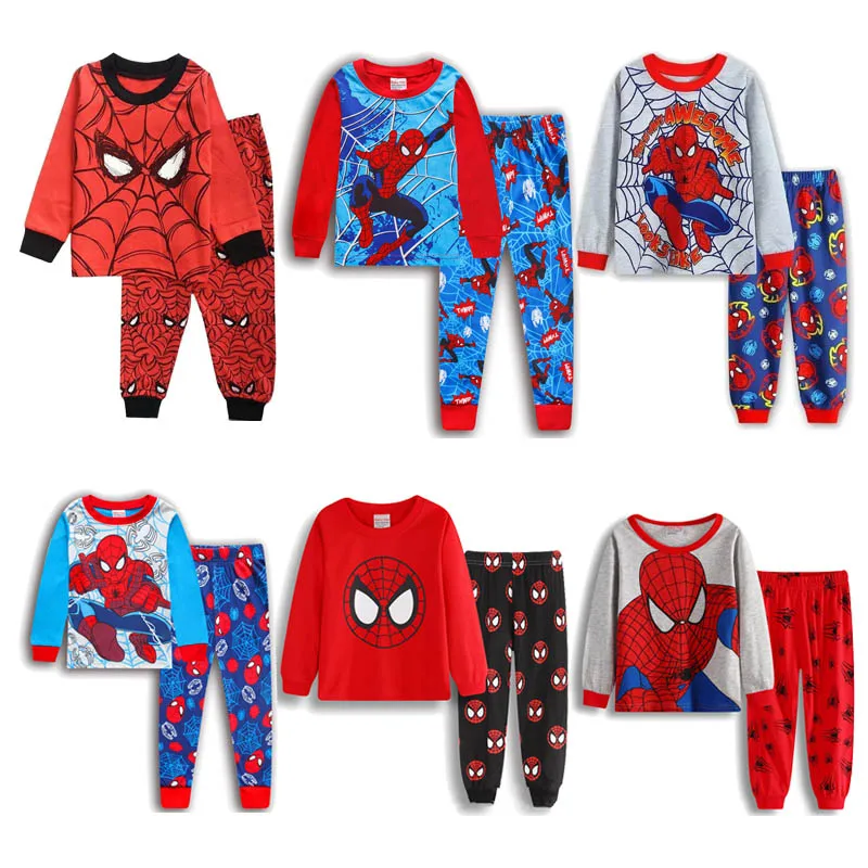 Детская Хлопковая пижама с человеком-пауком маскарадный костюм Человека-паука
