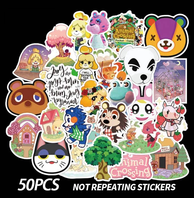 50 шт./компл. Мультяшные перекрестные бумажные стикеры с животными модель милой