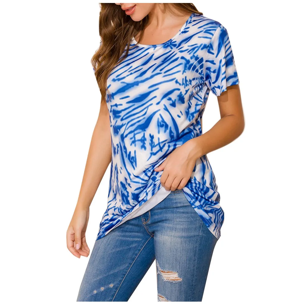 4 # JAYCOSIN Свободная Женская футболка с завязками на спине летняя круглым вырезом и