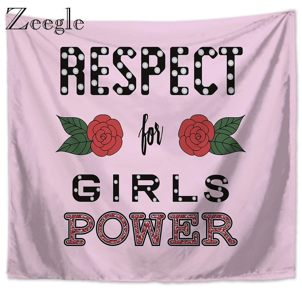 

Zeegle Printed Tapestry Microfiber Polyester Home Decor Wall Hanging Art Paintings Pink Wall Tapestry for Girl's Living Bedroom