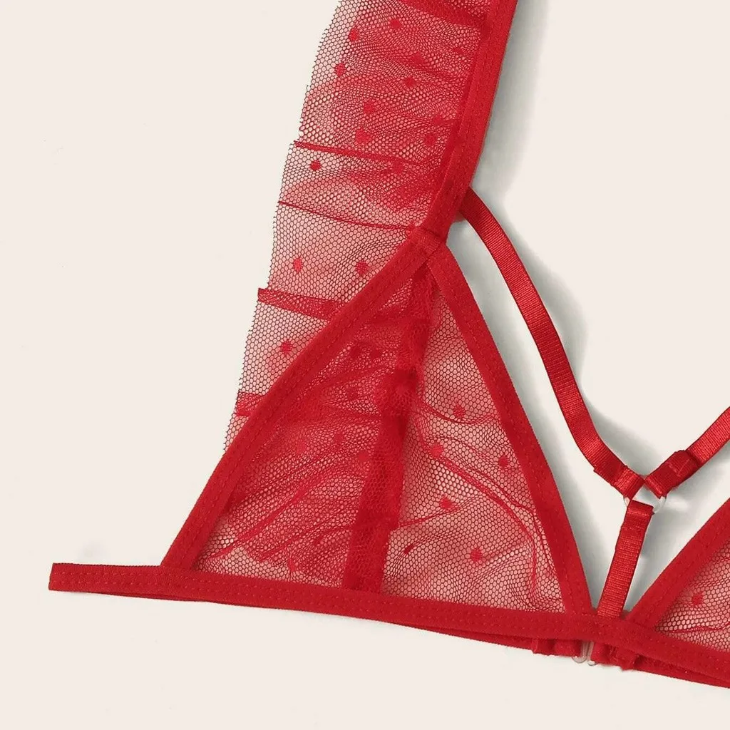 

Mesh Perspective Sexy Lingerie Underwear Women Set Plus Size Lace Hot Erotic Lingerie Set Fashion Ladies Bra Thong Exotic Sets