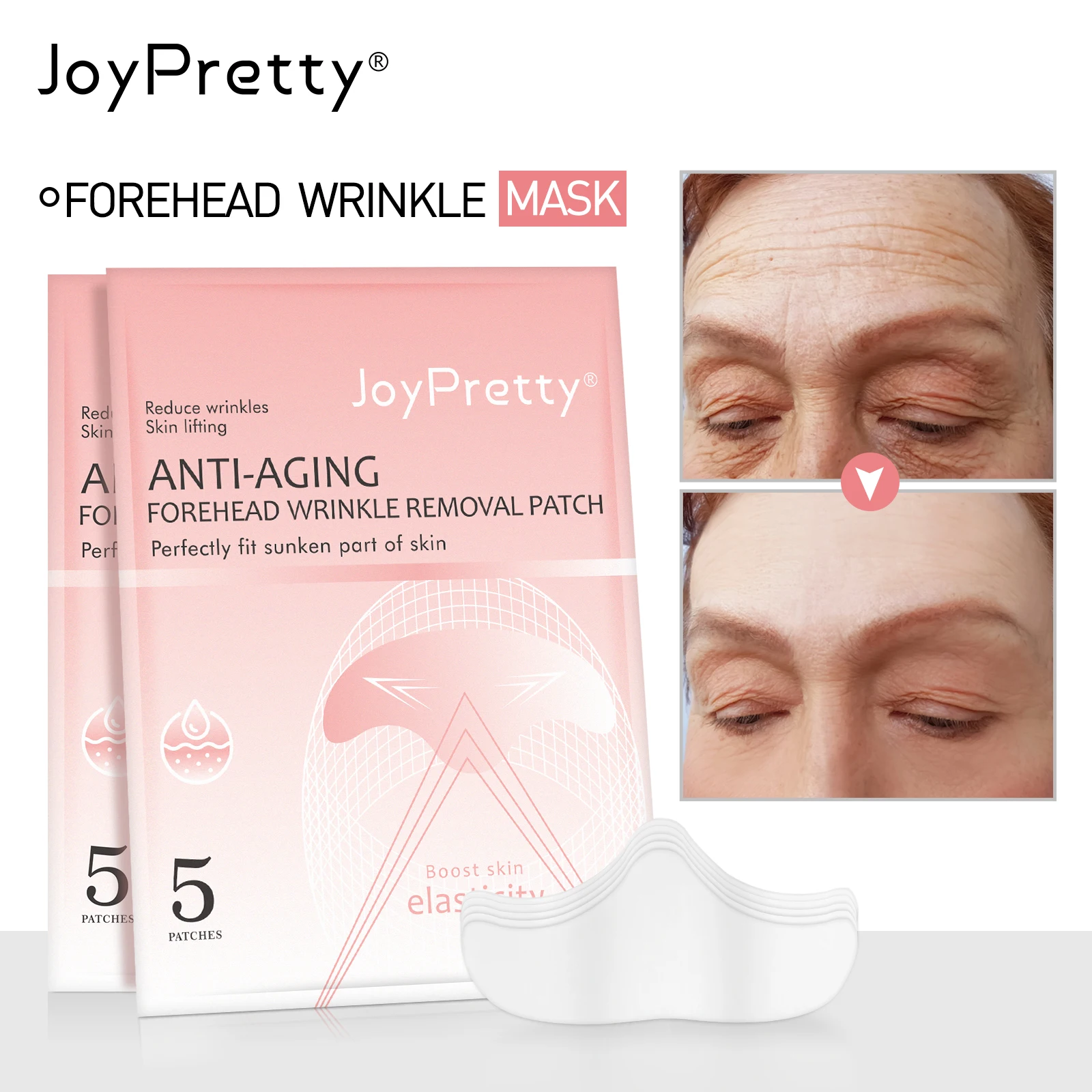

Пластырь против морщин для лба JoyPretty Eye для уменьшения мимических морщин и складок Укрепляющая маска Антивозрастной лифтинг-уход за кожей