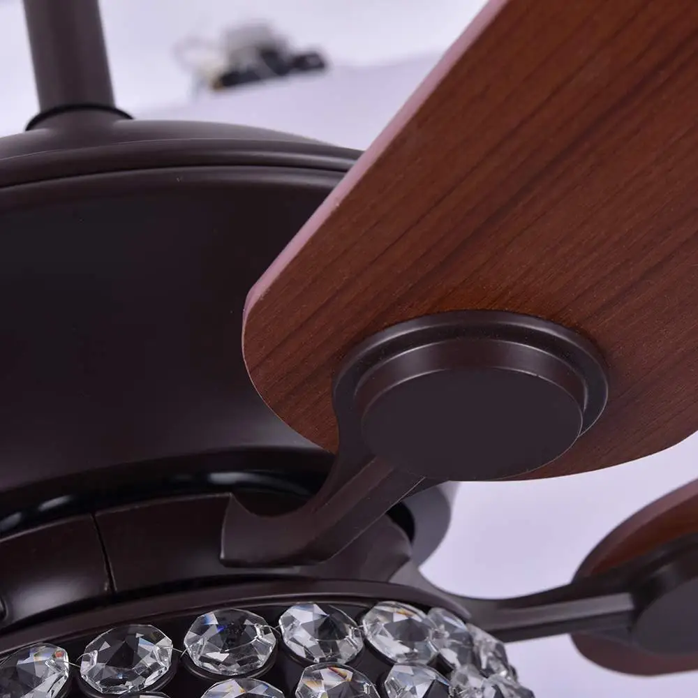 Потолочный вентилятор люстра в стиле ретро с хрустальным выключателем и