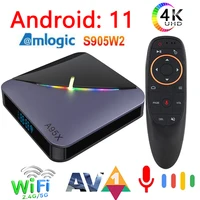 Смарт ТВ-приставка A95x F3 Air II Android 11 Amlogic S905W2 5G Wifi 4K 3D BT5.0 RGB светильник TV Boxs HD медиаплеер 2G 16G 32G 4G 64G