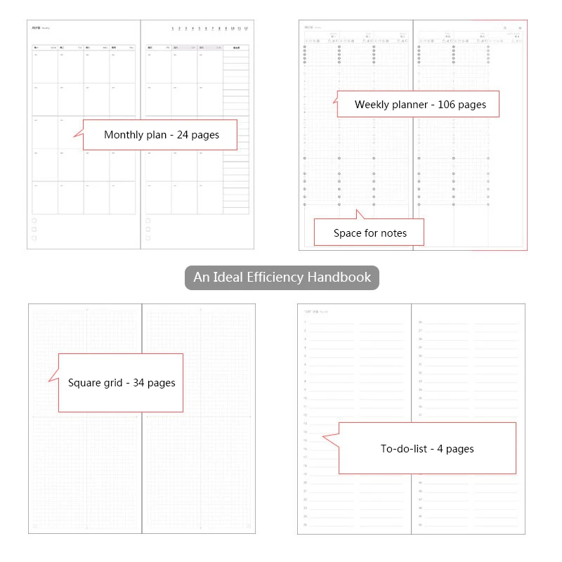 Блокнот Еженедельный планировщик журнал эффективности однотонный холст в