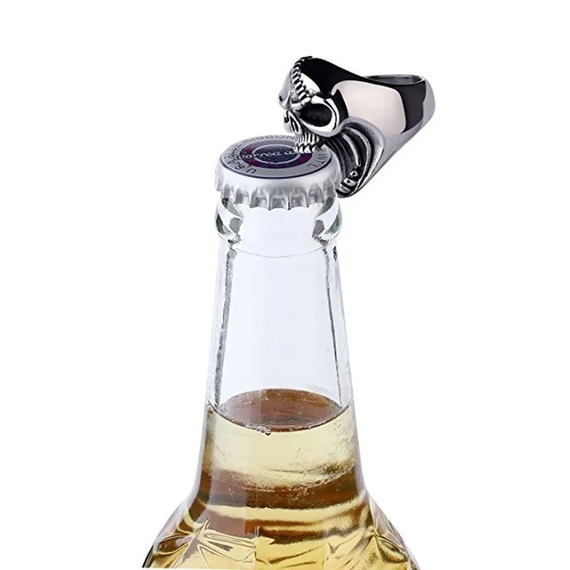 Кольца в стиле панк из нержавеющей стали с черепом призраком головой Мужской